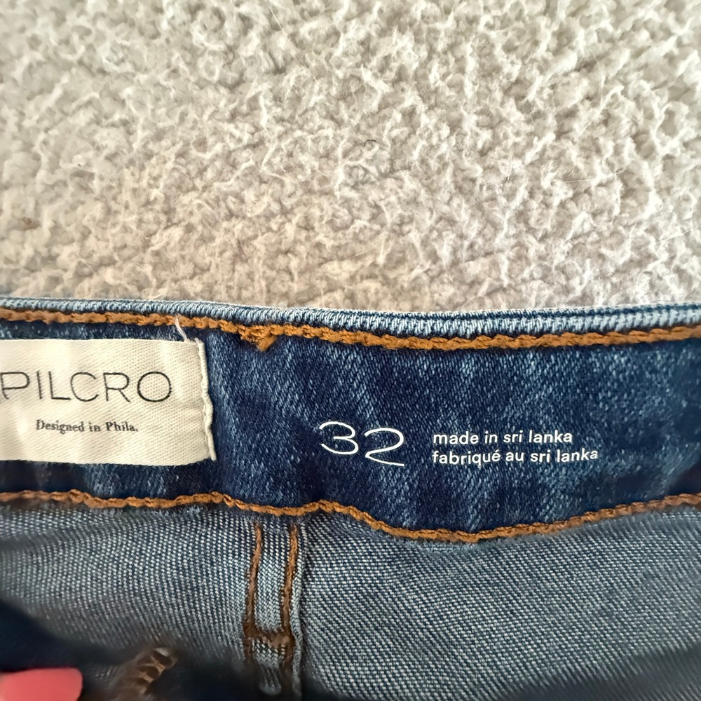 Pilcro Curvy Rylan Relaxed High-Rise Flare Jeans Sz 32 Outer Pockets - Picture 5 of 11